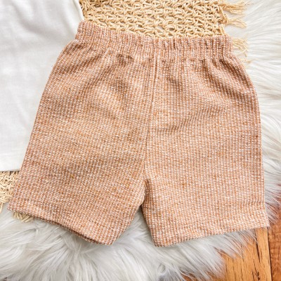 Conj. Camisa Gola Polo Cachorrinho e Bermuda em Linho - Marrom